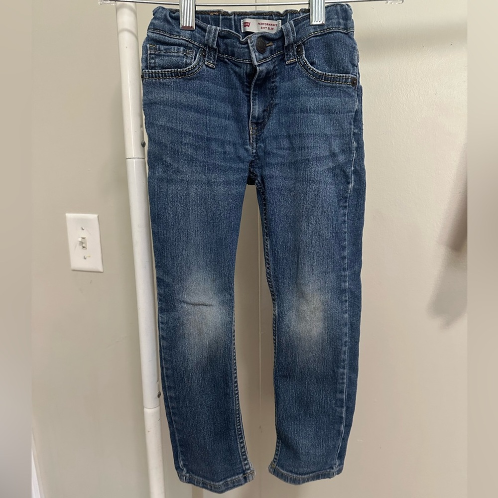 Levi’s Boy's 511 Performance Slim Medium Wash Adjustable Waist Jeans size 5 Reg